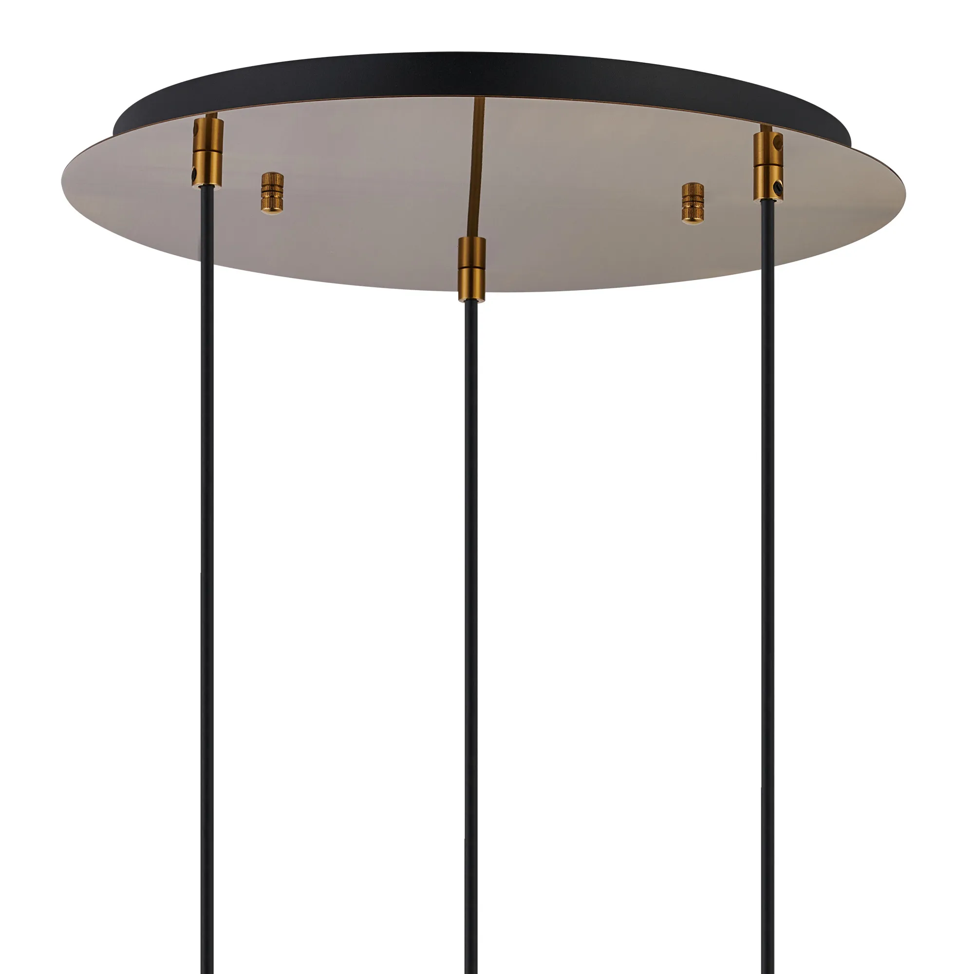 Lori 40cm Round Pendant, 3 Light Adjustable E27, Antique Gold/Iridescent Slim Curved Trapezium Shades DK1175  Deco Lori Antique Gold